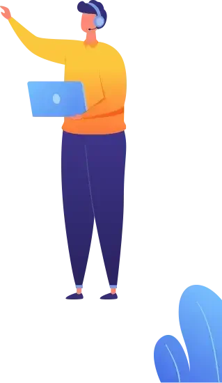 A Cartoon Of A Person Holding A Laptop